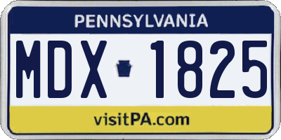 PA license plate MDX1825