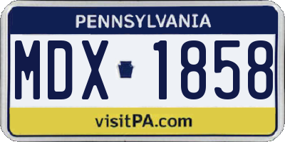 PA license plate MDX1858
