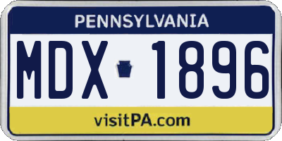 PA license plate MDX1896