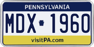 PA license plate MDX1960