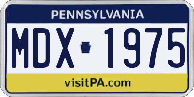 PA license plate MDX1975