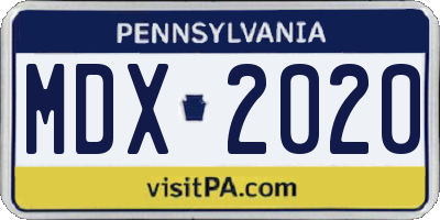 PA license plate MDX2020