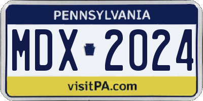 PA license plate MDX2024
