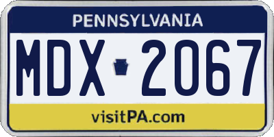 PA license plate MDX2067