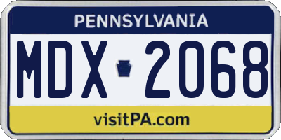 PA license plate MDX2068