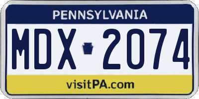 PA license plate MDX2074