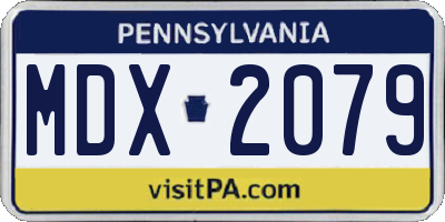 PA license plate MDX2079