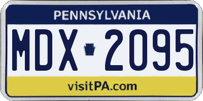 PA license plate MDX2095
