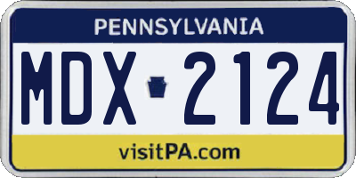 PA license plate MDX2124