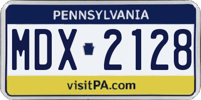 PA license plate MDX2128