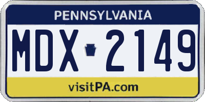 PA license plate MDX2149