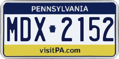 PA license plate MDX2152