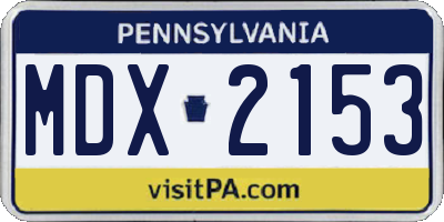 PA license plate MDX2153