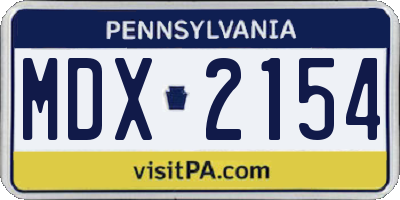 PA license plate MDX2154