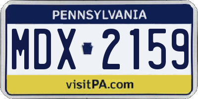 PA license plate MDX2159