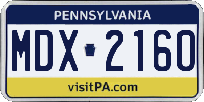PA license plate MDX2160