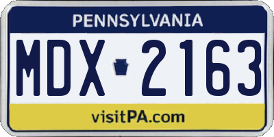 PA license plate MDX2163