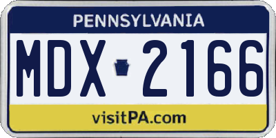 PA license plate MDX2166