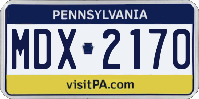 PA license plate MDX2170