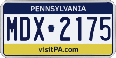 PA license plate MDX2175