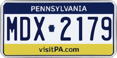 PA license plate MDX2179