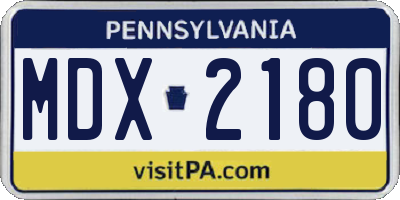PA license plate MDX2180