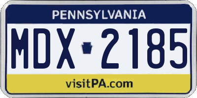 PA license plate MDX2185