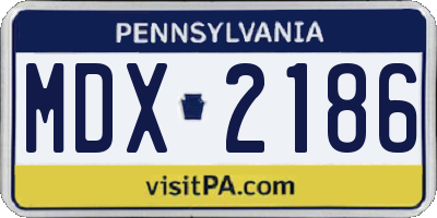 PA license plate MDX2186