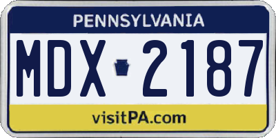 PA license plate MDX2187