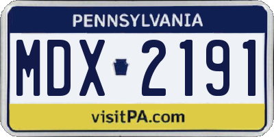 PA license plate MDX2191