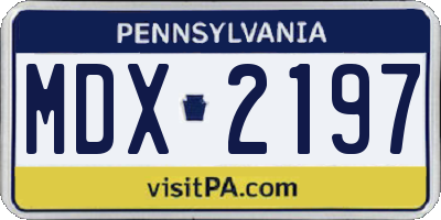 PA license plate MDX2197