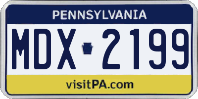 PA license plate MDX2199