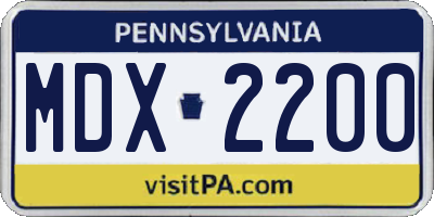 PA license plate MDX2200