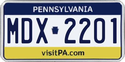 PA license plate MDX2201