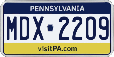 PA license plate MDX2209