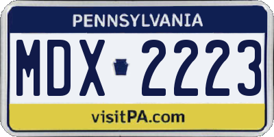 PA license plate MDX2223