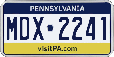 PA license plate MDX2241