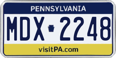 PA license plate MDX2248