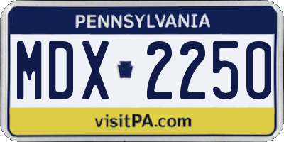 PA license plate MDX2250