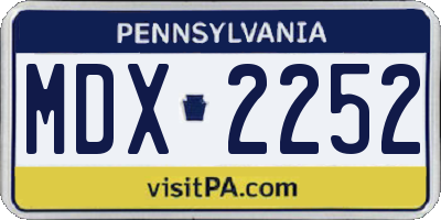 PA license plate MDX2252
