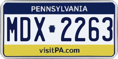 PA license plate MDX2263