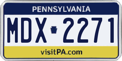 PA license plate MDX2271