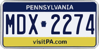 PA license plate MDX2274