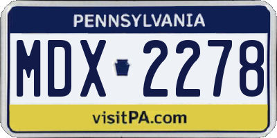 PA license plate MDX2278