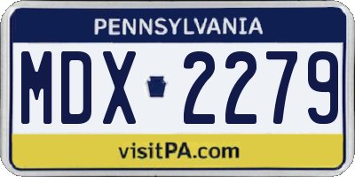 PA license plate MDX2279