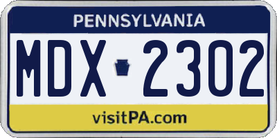 PA license plate MDX2302