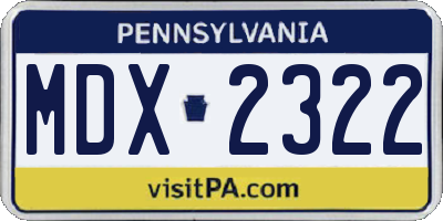 PA license plate MDX2322