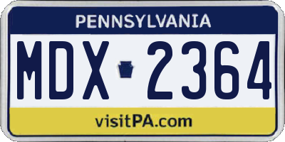 PA license plate MDX2364