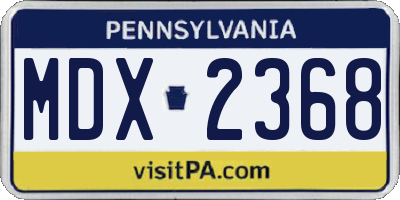PA license plate MDX2368