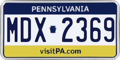 PA license plate MDX2369